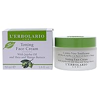 L'Erbolario Toning Face Cream - Contains Jojoba Oil, Shea And Mango Butters - Moisturizing And Nourishing Treatment - Light Texture Can Be Applied Day Or Night - Tones And Softens Skin - 1.6 Oz