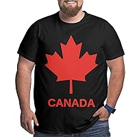 Canadian Flag Canada Maple Leaf Big Size Men's T-Shirt Mans Soft Shirts Short-Shirts Short Sleeve Tops