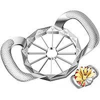 Apple Slicer,12-Slices Stainless Steel Cutter，Heavy Duty Stainless Steel Apple Cutter and Divider， Anti-slip Handle， Easy to Use.