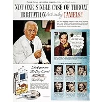 Camel Cigarette Ad 1950 NNot One Single Case Of Throat Irritation Advertisement For Camel Cigarettes From An American Magazine Of 1950 Poster Print by (24 x 36)
