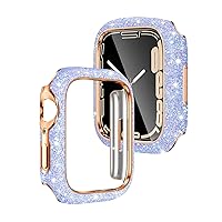 Suitable for Apple Watch 7 Watch Case,Star Diamond Watch Case 41mm/45mm Hard Shell Crystal Flash Diamond (Color : Purple, Size : 45mm for 7)