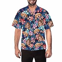 Custom Hawaiian Shirt with Pet Face for Men Personalized Aloha Shirt with Photo Customized Funny Face Hawaiian Shirts