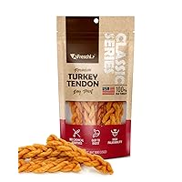 Afreschi Turkey Tendon for Dogs, Dog Treats for Classic Series, All Natural Human Grade Dog Treat, Suitable for Training chew, Ingredient Sourced from USA, Rawhide Alternative, Braided Stick