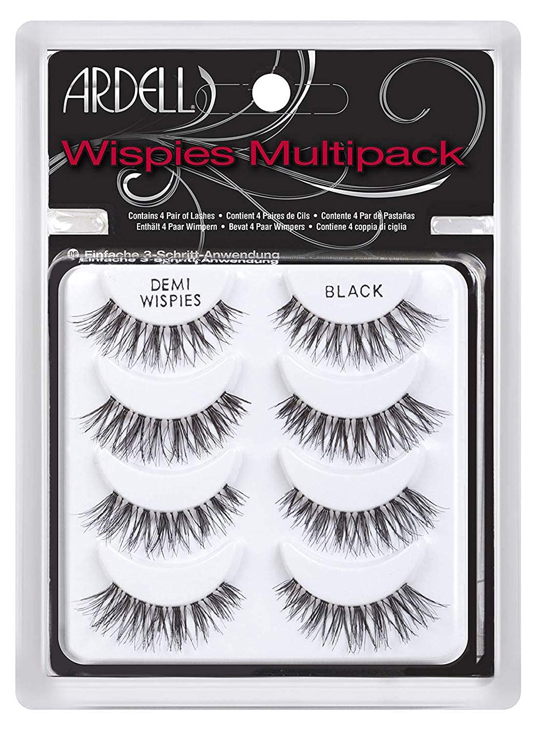 Ardell False Eyelashes Demi Wispies Black, 1 pack (6 pairs per pack)