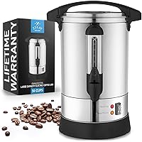 Zulay 50 Cup Fast Brew Stainless Steel Coffee Urn - BPA-Free Commercial Coffee Maker for Catering - Easy Two Way Hot Beverage Dispenser