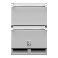 Hestan 24-Inch 5.2 Cu. Ft. Outdoor Rated Refrigerator and Freezer Drawer with Lock - GRFR24