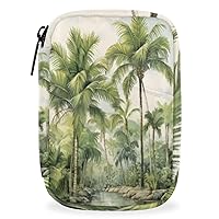 Coconut Palm Pill Box 7 Day Travel Pill Organizer for Child Adult Elder Pill Case with Zipper Tropical Palm Trees Portable Weekly Case Compact Size for Vitamin Supplement Holder