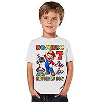 Personalized Mario Birthday Shirt, Add Any Name and Age, Custom Shirts for a Mario Birthday Party, Family Matching Shirts.