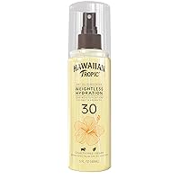 Weightless Hydration Dry Oil Sunscreen Mist SPF 30, 5oz | Sunscreen Oil, Dry Oil Sunscreen Spray, Hawaiian Tropic Sunscreen SPF 30, Oxybenzone Free Sunscreen, 5oz