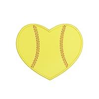 Softball Heart Patch in your choice of sew on or iron on patch
