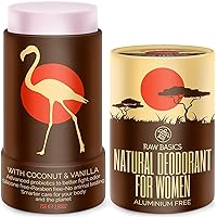 All Natural Coconut and Vanilla Aluminum Free Deodorant Stick for Women - Plastic Free, Zero Waste Body Odor Eliminator - Convenient Travel Size and Uplifting Fresh Smell