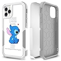 for iPhone 11 Pro Max, Ohana Means Family Pattern Shock-Absorption Hard PC and Inner Silicone Hybrid Dual Layer Armor Defender Case for Apple iPhone 11 Pro Max