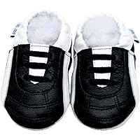 Leather Baby Soft Sole Shoes Boy Girl Infant Children Kid Toddler Crib First Walk Gift Soccer Black