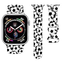 Football Watch Compatible with Apple Watch 38mm 40mm 41mm 42mm 44mm 45mm, Soccer Soft Silicone Waterproof Sport Strap Replacement Wristbands for iWatch Series 8 7 6 5 4 3 2 1 SE