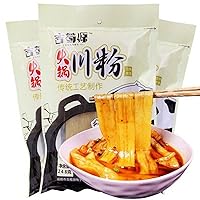 Wide Glass Noodles,Chewy and delicate taste Sweet Potato Glass Noodles,Fat-Free/Gluten-Free/Vegetarian Sichuan Hot Pot Noodles,8.7 oz per package(pack of 3)