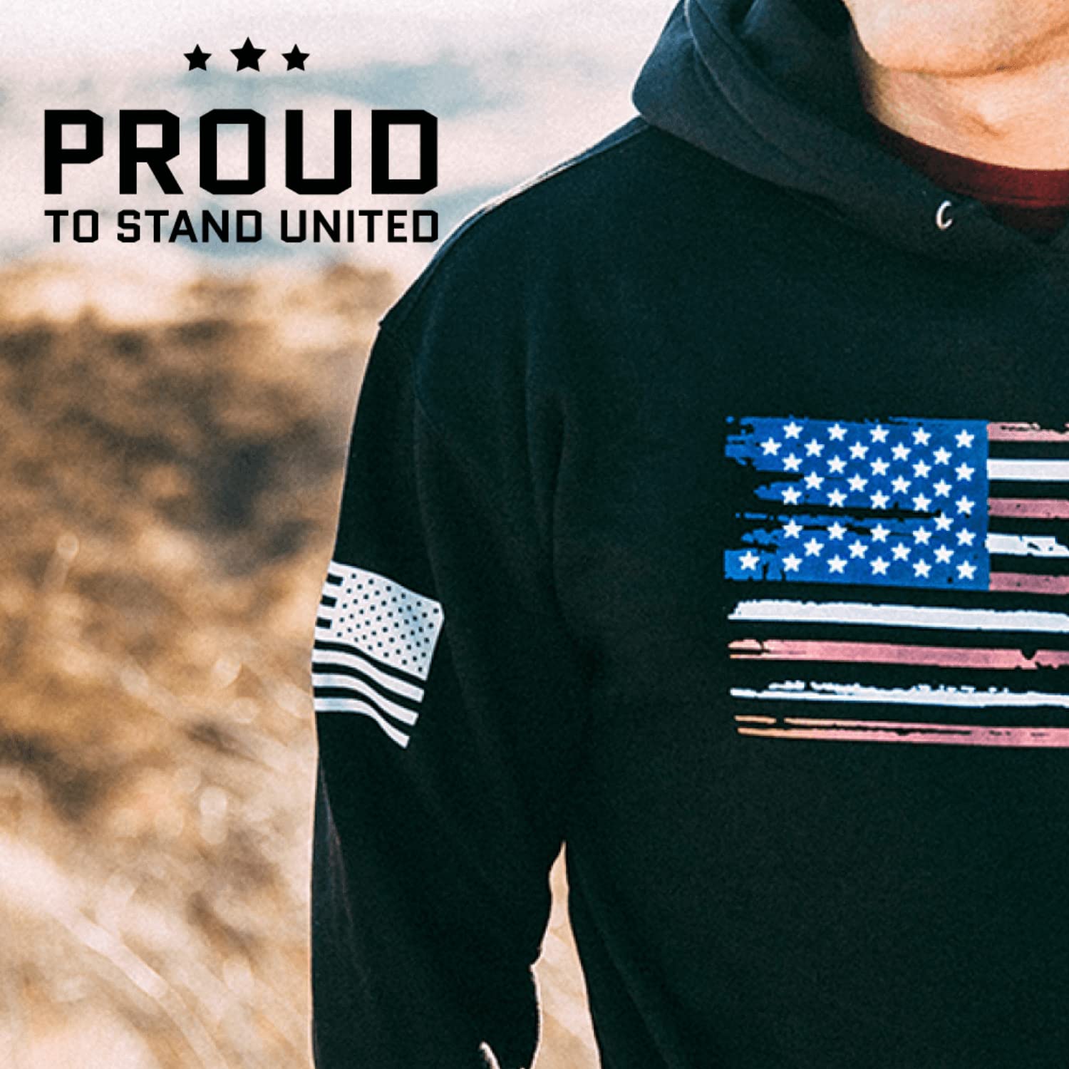 Tactical Pro Supply USA Sweatshirt Hoodie - American Flag Patriotic Jacket Sweater for Men or Women