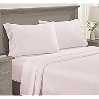 California Design Den - Luxury 4 Piece Full Size Sheet Set - 100% Cotton, 600 Thread Count Deep Pocket Fitted and Flat Sheets, Cooling Bedding and Pillowcases with Sateen Weave - Blush Pink