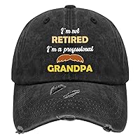 Retirement I'm Not Retried I’m A Professional Grandpa Hat for Women Washed Distressed Baseball Cap Funny Washed Workout Hat Adjustable