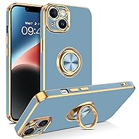 VENINGO iPhone 14 Case,Phone Case for iPhone 14,Slim Fit Soft 360° Ring Holder Kickstand Magnetic Car Mount Supported Easy Clean Shockproof Protective Cover for Apple iPhone 14 6.1
