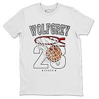 13 Wolf Grey Design Printed Basketball Sneaker Matching T-Shirt