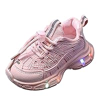 Kids Shoes Boys Boys Girls Toddler Running Shoes Kids Light Up Lightweight Breathable Tennis Athletic Running Shoes（a4-Pink,10