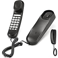 Schnurgebundenes Telefon, Festnetztelefon für Zuhause, Mini-Telefon, verwenden Sie HD-Anruf-IC-Chip, verwendet im Hotel, Büro, Bank-Call-Center (schwarz)