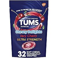 TUMS Chewy Delights Ultra Strength Soft Chews, Very Cherry 32 ea (Pack of 5)