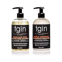 tgin Moisturizing Shampoo & Conditioner Duo for All Hair Types - Color Safe - Sulfate Free - Dry Hair - Curly Hair - 13 fl oz (set of 2)