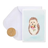 Papyrus Blank Cards with Envelopes, Hedgehog with Flower (14-Count)
