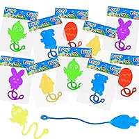 36 Pack Easter Sticky Hands Toys, Easter Theme Styles Stretchy Toys Easter Basket Stuffers, Easter Egg Fillers, Party Favors Gifts for Kids Boys Girls