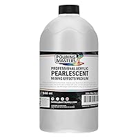 Pouring Masters Professional Acrylic Pearlescent Mixing Effects Medium, 32 oz. (Quart) - Create Pearl Iridescent Metallic Effects, Improve Flow Consistency, Artist Techniques, Mix Art Acrylic Paint
