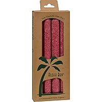 Palm Tapers Burgundy, 4 Count