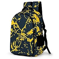 Yellow Route Laptop Backpack Durable Computer Shoulder Bag Business Work Bag Camping Travel Daypack