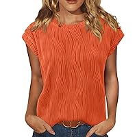 Summer Tops for Women 2024 V Neck T-Shirts Swiss Dot Short Sleeve Shirts Casual Fashion Blouses Reds
