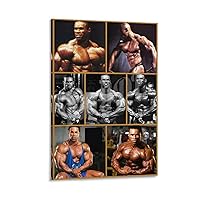 QYSHVT Bodybuilder Poster Kevin Levrone Muscle Poster Fitness Collage Art Poster (6) Canvas Painting Posters And Prints Wall Art Pictures for Living Room Bedroom Decor 08x12inch(20x30cm) Frame-style