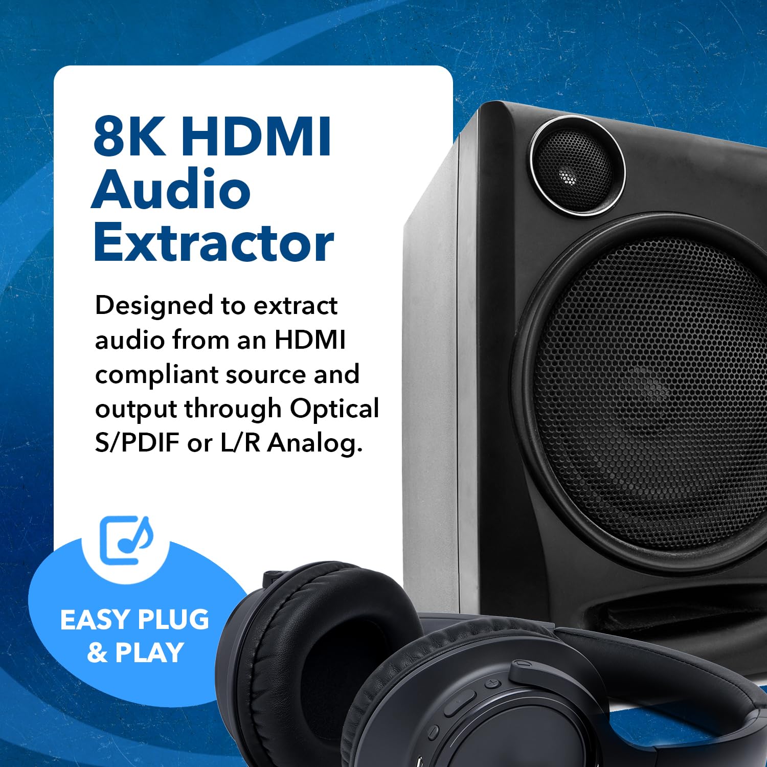 OREI 8K Audio Extractor HDMI UltraHD 4K @ 120Hz 48G HDMI 2.1 Audio Converter for PS5 SPDIF + 3.5mm Output HDCP 2.3 - Dolby Digital/DTS Passthrough CEC, HDR, Dolby Vision, ARC, HDR10+ (BKA-1)