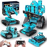 HOGOKIDS 5 in 1 RC Robot Building Set - APP & Remote Control Rechargeable Building Toys | Educational STEM Project for Kids Kit Gift for Boys Girls Age 6-12+ Year Old (444 PCs)
