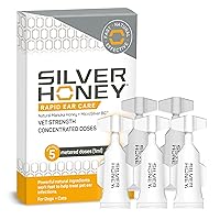 Silver Honey Rapid Ear Care Vet Strength Concentrated Doses, 5 Ear Drops for 10 Days on 1 Ear for Dogs & Cats, Medical Grade Manuka Honey & MicroSilver BG