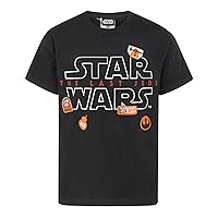 STAR WARS T-Shirt Kids Boys Last Jedi Movie Black Top