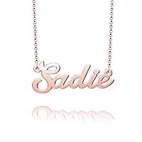 Sterling Silver Pendant Customized Plate Personalized Name Necklace Gift for Women Couple