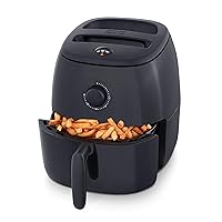DASH Tasti-Crisp™ Electric Air Fryer Oven, 6 Qt. Family Size, Black – Compact Air Fryer with Large Basket for Healthier Food in Minutes, Ideal for Small Spaces - Auto Shut Off, Analog, 1700-Watt