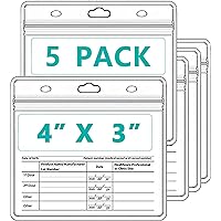 CDC Card Protector 4 X 3 Inches Immunization Record Cards Cover Holder Clear Vinyl Plastic Sleeve with Waterproof Type Resealable Zip (5)