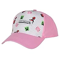 Minecraft Youth Hat Floating Creeper Head Hearts Pig Face Pink Snapback OSFM Cap