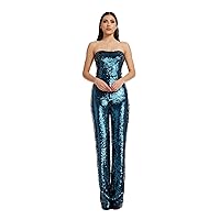 Dress the Population Womens Andy Strapless Sequin Wide Leg JumpsuitJumpsuit