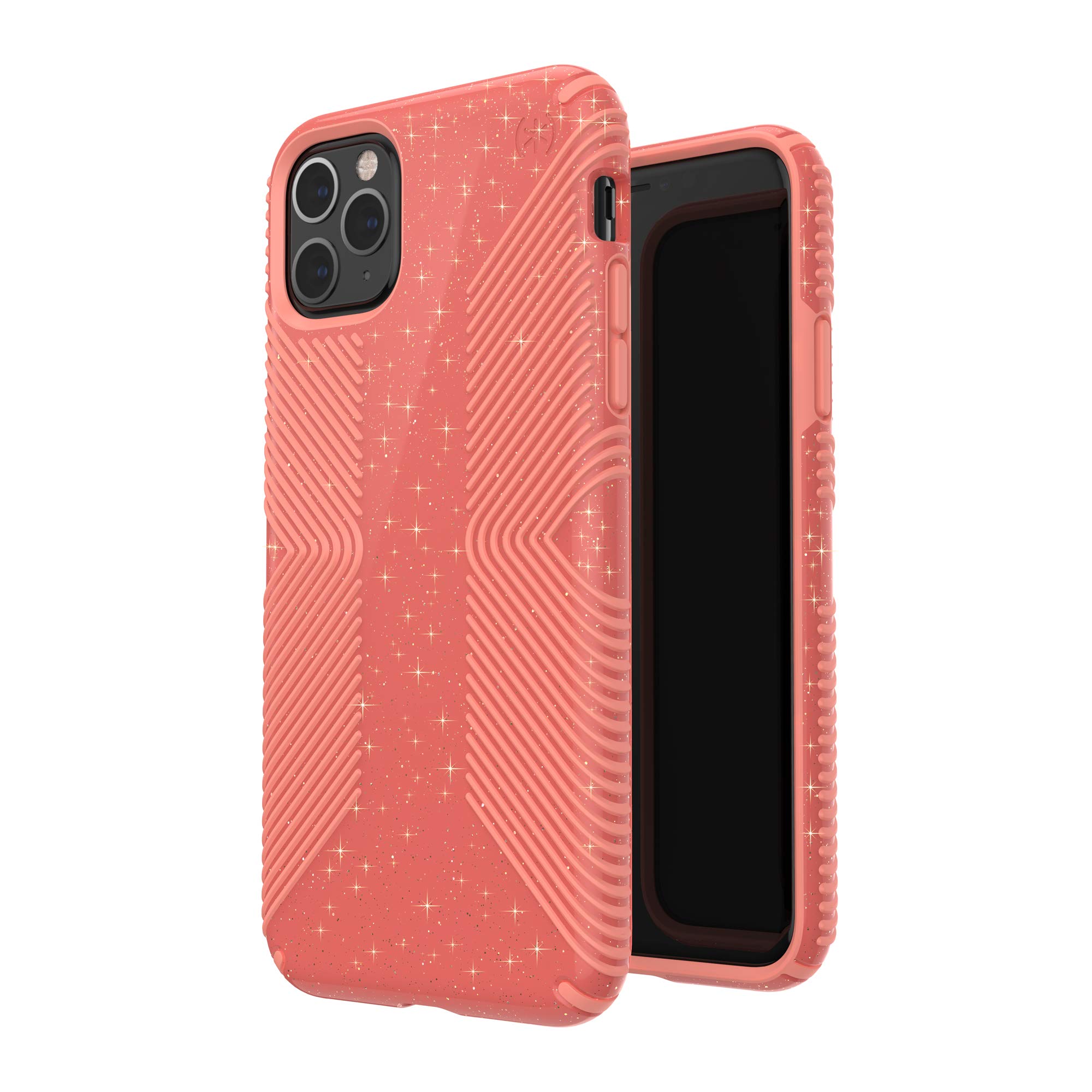 Speck Products Presidio Grip + Glitter iPhone 11 PRO Max Case, Lilypink Glitter/Papaya Pink (130036-8533)