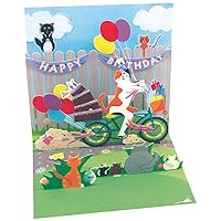 Up With Paper Birthday Greeting Card For Her - Cat and Cake Bike Ride Pop-Up (Model: SG_B003CEBL18_US)