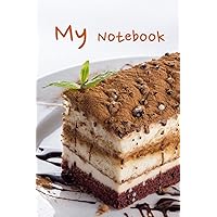 My Tiramisu Cake Notebook with 3 Inner Tabs: 6x9 inches | 90 Lined Right Pages | 90 Blank Left Pages