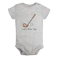 Let's Par Tee Golf Funny Romper, Newborn Baby Bodysuit, Infant Cute Jumpsuits, 0-24 Months Babies One-Piece Outfits