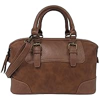 Faux Embossed Dome Satchel, Brown