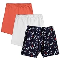 Mightly Girls' Cartwheel Shorts | 95% Soft Organic Cotton with a Touch of Stretch, Basic Undershorts for Kids, Pack of 3